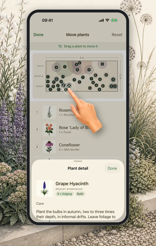 Moving and swapping plants on the map